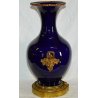 RARO VASO BIANSATO S.C.I. LAVENO BLU SEVRES OTTONE LIBERTY EPOCA 1900 OLD VASE