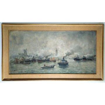 Dipinto a olio, Porto e...