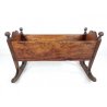 Culla in legno massello di rovere e pioppo, Ottocento
