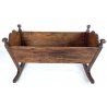 Culla in legno massello di rovere e pioppo, Ottocento