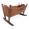 Culla in legno massello di rovere e pioppo, Ottocento