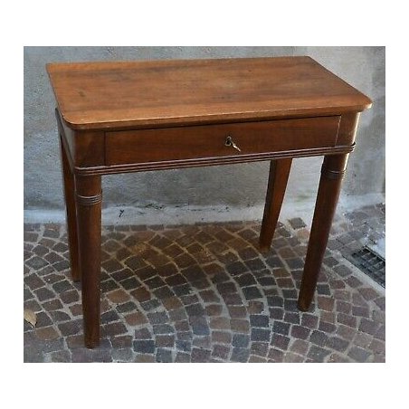 ANTICO TAVOLO SCRITTOIO CONSOLLE CARLO X NOCE 1800 SCRIVANIA PARETE CASSETTO OLD