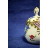 ANTICO set CAFFE' TETE A TETE Limoges FRANCE CERAMICA PORCELAIN DECORO FIORI ORO