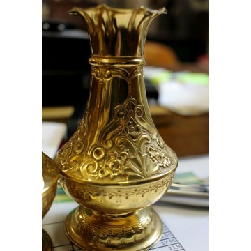  COPPIA ANTICHI VASI JAR VERMEIL BASSORILIEVO PUNZONATI INGHILTERRA IXXsec  UK