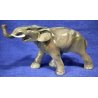 ANTICA FIGURA CERAMICA ELEFANTE ASIATICO SCULTURA FIRMATO ARTE ANIMALIER '900  