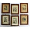 Lotto 6 Cornici ANTICHE PICCOLE STAMPE ACQUERELLATE 17x13,5 LIBRI META'800 