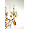 LAMPADARIO SOFFITTO STILE MARIA TERESA GOCCE AMBRA CRISTALLO MURANO 1950/60