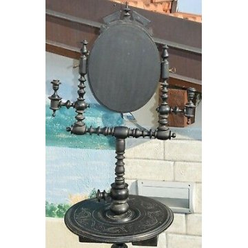 ANTICA TOILETTE Barocchetto EPOCA 1800 2 CANDELABRO SPECCHIERA PSICHE SPECCHIO