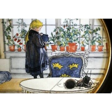 ANTICO PIATTO Ceramica Carl Larsson  1 ROYAL COPENAGHEN PORCELAIN DENMARK '900