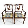 Coppia sedie stile CARLO X, in noce