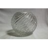 VASO CRISTALLO MOLATO SFERA DESIGN SPIRALE '900 VETRO OLD GLASS VASE SCULPTURE 