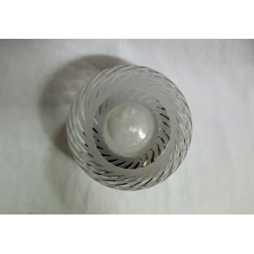 VASO CRISTALLO MOLATO SFERA DESIGN SPIRALE '900 VETRO OLD GLASS VASE SCULPTURE 