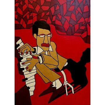 GRANDE QUADRO ASTRATTO SAMMY DAVIS JR Toni Alfano ACRILICO TAVOLA PIANISTA JAZZ
