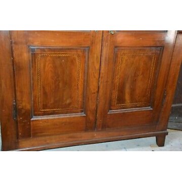 ANTICO ARMADIO INTARSIATO GUARDAROBA LOMBARDO NOCE epoca 1800 ANCIENT WARDROBE