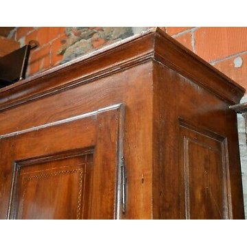 ANTICO ARMADIO INTARSIATO GUARDAROBA LOMBARDO NOCE epoca 1800 ANCIENT WARDROBE