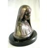 SCULTURA RAME ARGENTATO Madonna VERGINE MARIA DECO' SCULPTURE VIRGIN MARY 