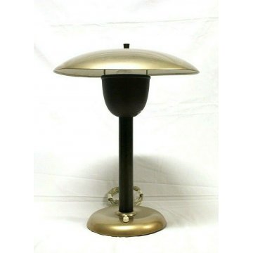 LAMPADA SCRIVANIA DESIGN ART DECO' TABLE LAMP FUNGO METALLO OTTONATO primi '900