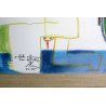 QUADRO ASTRATTO DIPINTO TECNICA MISTA DESIGN ARTE GRAFICA STAMPA 1975 