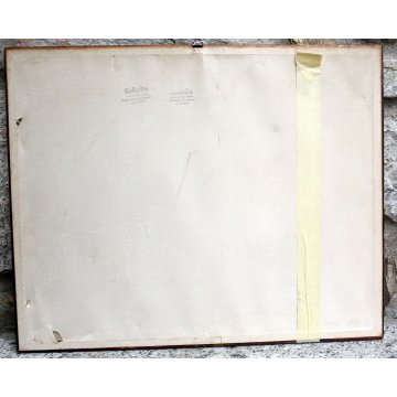 QUADRO ASTRATTO DIPINTO TECNICA MISTA DESIGN ARTE GRAFICA STAMPA 1975 