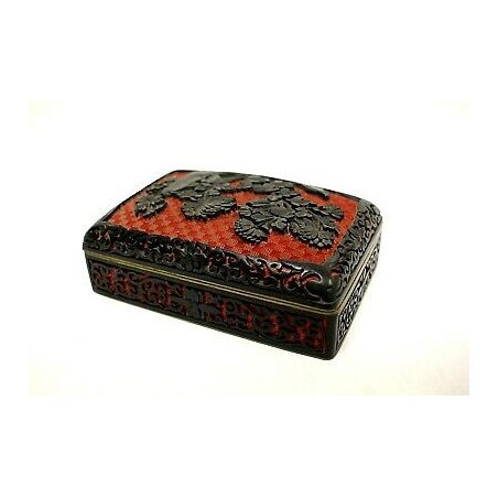 ANTICA SCATOLA  LACCA CINESE CLOISONNE' INTAGLIATA TRAFORATA BOX LID CHINA '900
