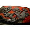 ANTICA SCATOLA  LACCA CINESE CLOISONNE' INTAGLIATA TRAFORATA BOX LID CHINA '900