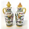 Porta olio e aceto in ceramica dipinta, Deruta
