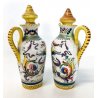 Porta olio e aceto in ceramica dipinta, Deruta