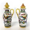 Porta olio e aceto in ceramica dipinta, Deruta