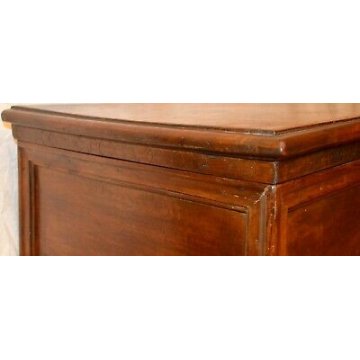 ANTICA CASSAPANCA LOMBARDA legno NOCE epoca 700 OLD WOOD CHEST RINASCIMENTALE