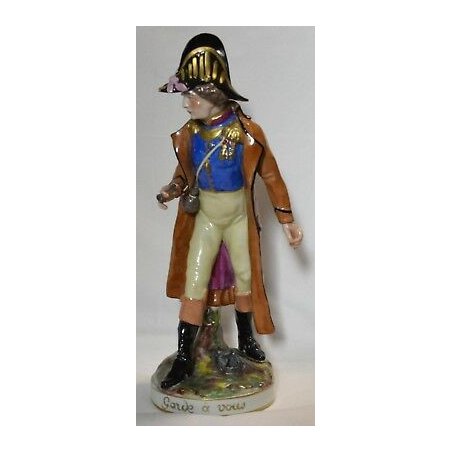 GRANDE ANTICA SCULTURA PORCELAINE DE PARIS MARESCIALLO IMPERIALE SOLDATO EPOCA  