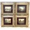 ANTICO SET DI 4 QUADRETTI FIRMATI E. MARTINELLI QUADRO PAESAGGIO LAGO CASE EPOCA