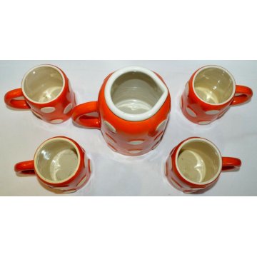 ANTICO SET 5pz CERAMICA BROCCA TAZZE CALICI DESIGN Pucci Rometti Umbertide 1940