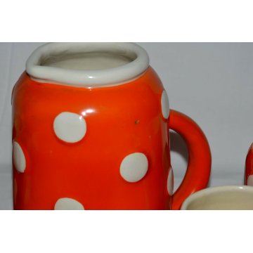 ANTICO SET 5pz CERAMICA BROCCA TAZZE CALICI DESIGN Pucci Rometti Umbertide 1940