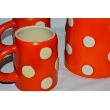 ANTICO SET 5pz CERAMICA BROCCA TAZZE CALICI DESIGN Pucci Rometti Umbertide 1940