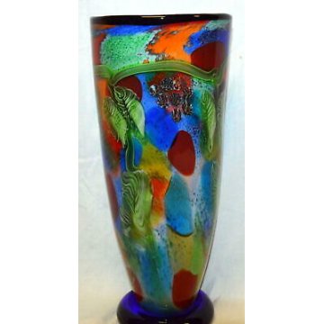 GRANDE VASO DESIGN DINO MARTENS AURELIANO TOSO MURANO FRAMMENTATI 42 CM 6 KG OLD