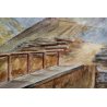 COPPIA DI ANTICHI ACQUERELLI ANNI 1920/30 PAESAGGIO MONTANO CERVINO CONTADINI
