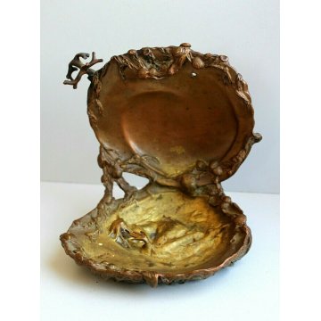 ANTICO BRONZO SCULTURA Franz Bergmann GESCHUTZT VIENNA CONCHIGLIA ART NOUVEAU