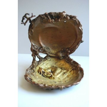 ANTICO BRONZO SCULTURA Franz Bergmann GESCHUTZT VIENNA CONCHIGLIA ART NOUVEAU