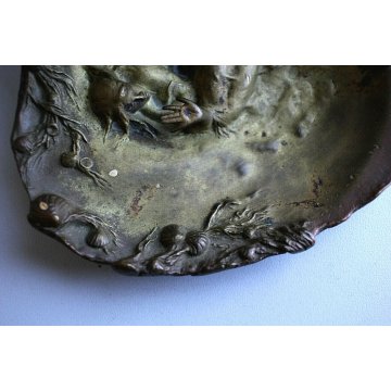 ANTICO BRONZO SCULTURA Franz Bergmann GESCHUTZT VIENNA CONCHIGLIA ART NOUVEAU