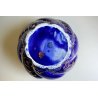 ANTICO CACHEPOT CERAMICA S.C. Richard BLU COBALTO DECORO FOGLIE D'ACANTO ORO 
