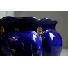 ANTICO CACHEPOT CERAMICA S.C. Richard BLU COBALTO DECORO FOGLIE D'ACANTO ORO 