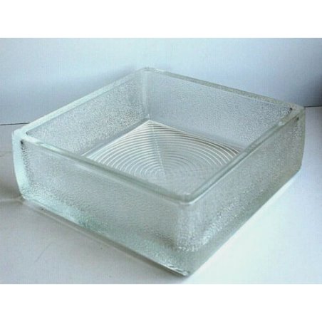 SVUOTATASCHE CONTENITORE VASO IN VETRO  VASSOIO DESIGN GLASS STAMPATO VINTAGE