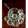 SERVIZIO 6 persone SET MACEDONIA SANGRIA PUNCH CRISTALLO MOLATO VINTAGE EPOCA '