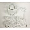 SERVIZIO 6 persone SET MACEDONIA SANGRIA PUNCH CRISTALLO MOLATO VINTAGE EPOCA '