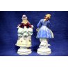 COPPIA SCULTURE PORCELLANA DAMA CAVALIERE scena romantica JAPAN FOREGN '900 