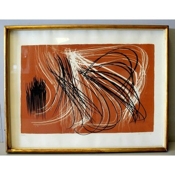 QUADRO STAMPA MULTIPLO NUMERATA 25/100 Hartung COMPOSIZIONE ASTRATTA COLORE