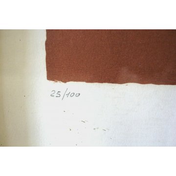 QUADRO STAMPA MULTIPLO NUMERATA 25/100 Hartung COMPOSIZIONE ASTRATTA COLORE