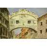 DIPINTO A. Zecca ACQUERELLO PAESAGGIO VEDUTA VENEZIA SCORCIO PONTE DEI SOSPIRI