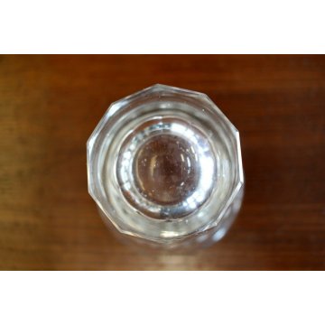 SERVIZIO 8 BICCHIERI VETRO MOLATO INCISO DECORO STELLE OVALI STILE Guido Balsamo