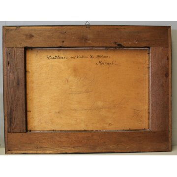 ANTICO QUADRO DIPINTO OLIO C. Moiraghi "Castellazzo nei dintorni di Milano" 1932